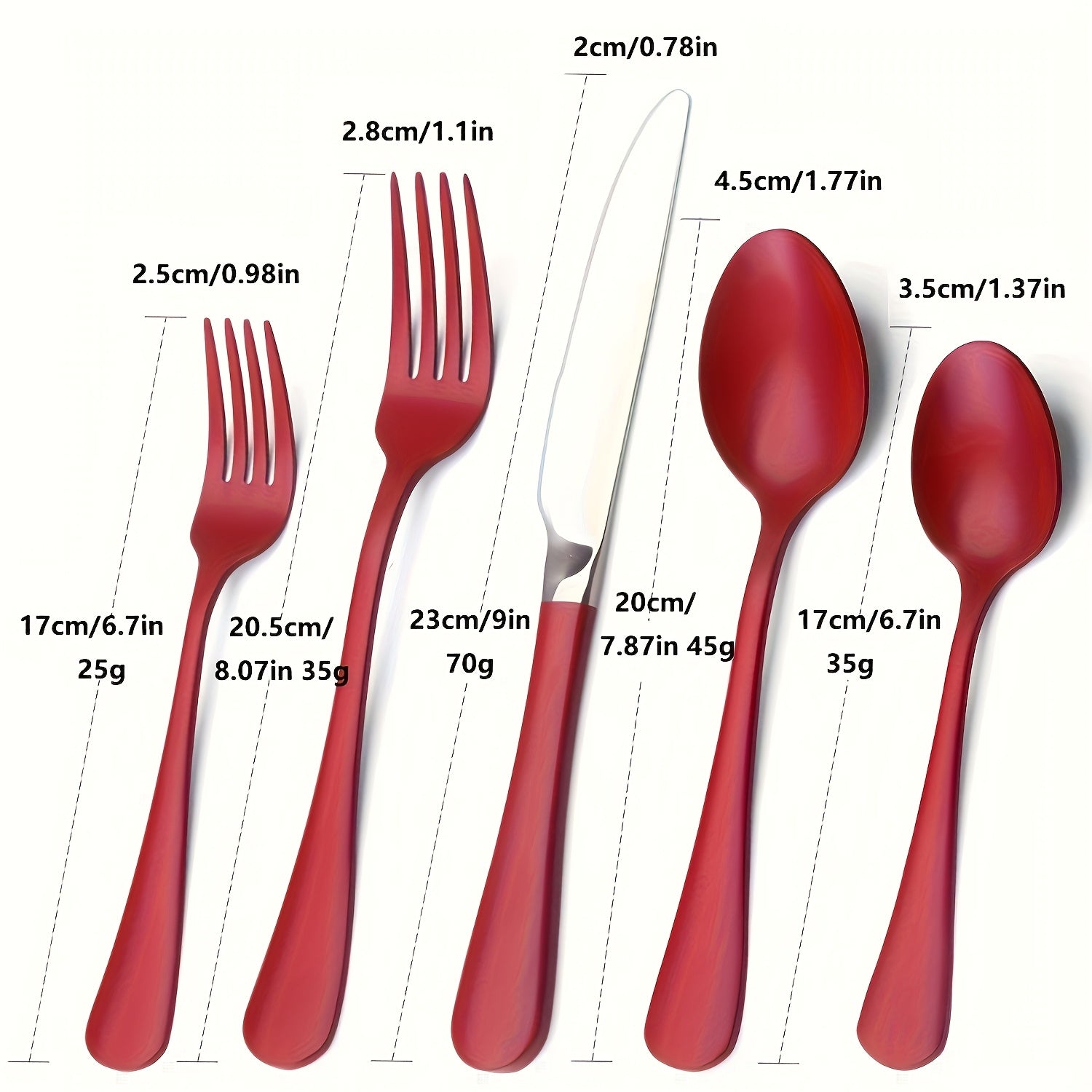 Personalized Set of 5/20/30/40pcs of Red Stainless Steel Cutlery, Suitable for Kitchen And Dining, Featuring Mirror-Polished Knives And Safe for Dishwasher Use.