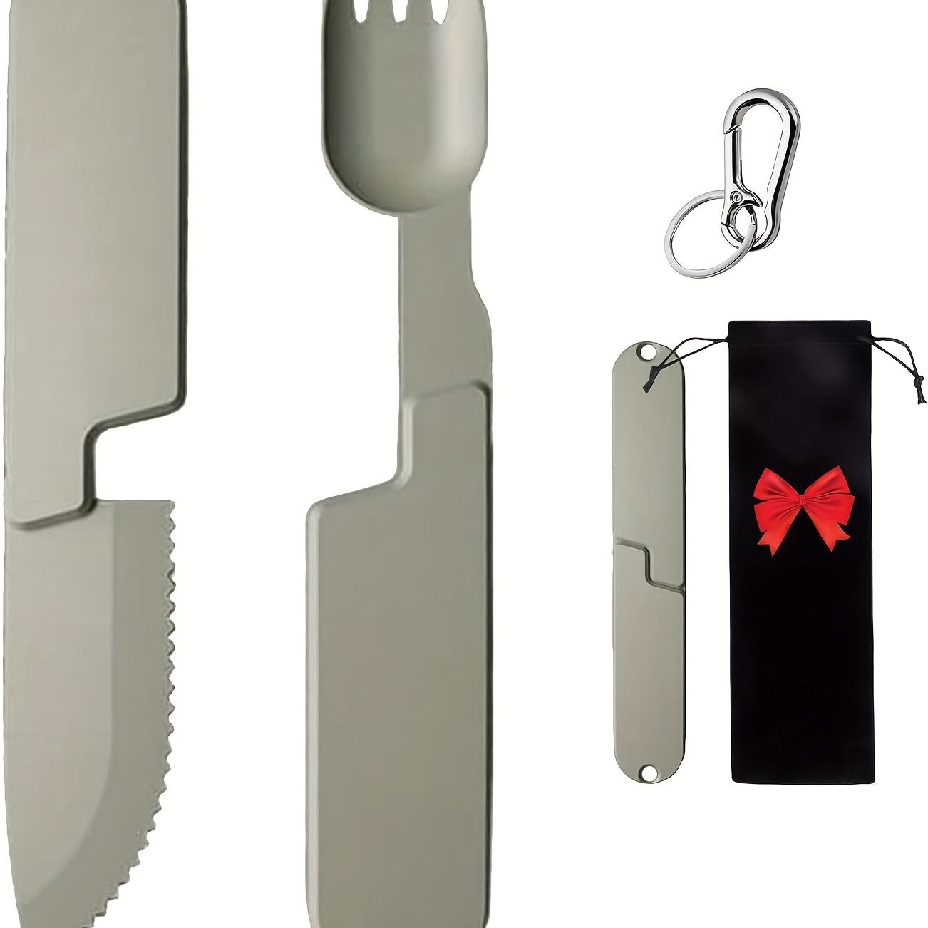 1/ 2/ 3pcs 2in 1 Camping Eating Utensils Set, Magnetic Detachable, Kopak Utensil Set, Reusable Spoon Fork Combo for Travel, Hiking, Wilderness, Backpacking Utensils