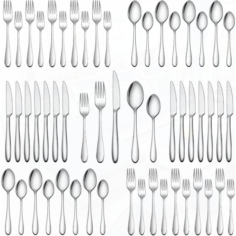 60pcs Silverware Set Stainless Steel Flatware Set Service for 12 Tableware Cutlery Set for Home Kitchen Hotel Restaurant Mirror Polished Dishwasher Safe, Cutlery Sets for Dining, Restaurant Supplies, Kitchen Essentials, Modern Silverware, Stylish