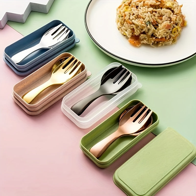 Personalized Stainless Steel Mini Fork and Portable Cutlery Set Dining Utensils with Name