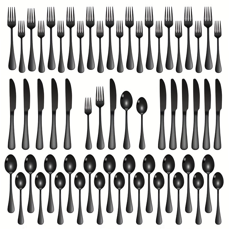 [Rainbow Cutlery Set] 60/30pcs Stainless Steel Cutlery Set | Mirror Polished Flatware Set for 12 People, Dishwasher Safe, Includes Dinner Knives×12, Dinner Spoons×12, Dinner Forks×12, Dessert Spoons×12, Dessert Forks×12 - Ideal for Homes, Restaurants, and
