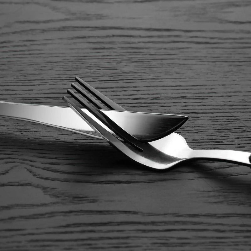 Silverware Set, 20pcs Brown Silicone Handle Stainless Steel Flatware Set, Service 4, Cutlery Set Home Kitchen and Restaurant, Mirror Polished, Kitchen Utensils, Dining Essentials, Elegant Cutlery, Stylish Flatware, Highquality Silverware, Premium