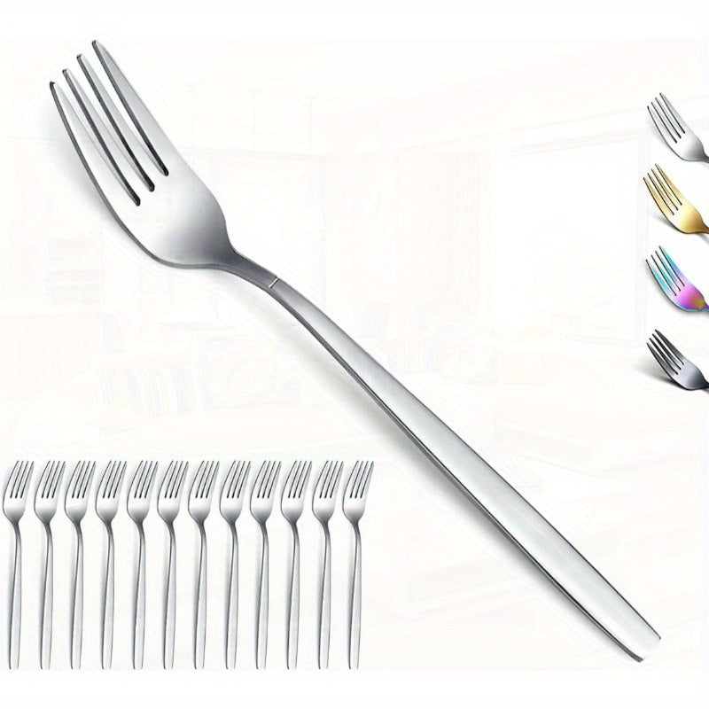 Dinner Forks of 12 Stainless Steel Modern Fork Set Forks And Spoons Silverware Spoons And Forks Set