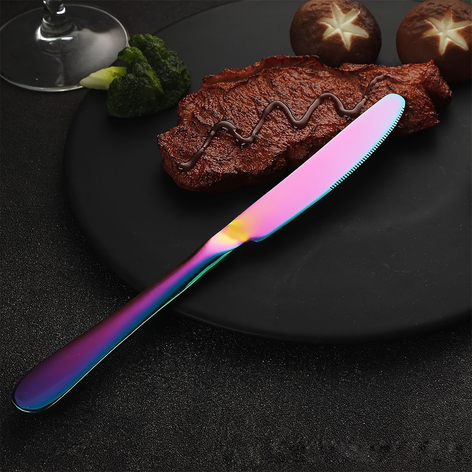[Rainbow Cutlery Set] 60/30pcs Stainless Steel Cutlery Set | Mirror Polished Flatware Set for 12 People, Dishwasher Safe, Includes Dinner Knives×12, Dinner Spoons×12, Dinner Forks×12, Dessert Spoons×12, Dessert Forks×12 - Ideal for Homes, Restaurants, and