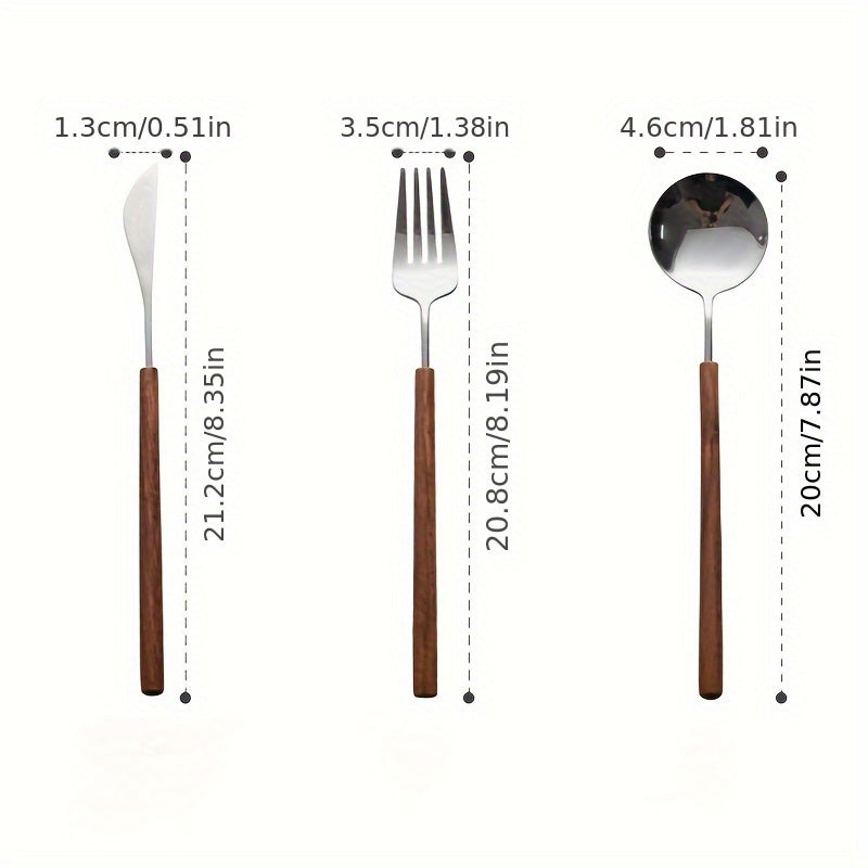 6pcs, Japanese-style 304 stainless steel Western cutlery, high-quality knife, fork, and spoon set, suitable for home, festive parties, and hotels