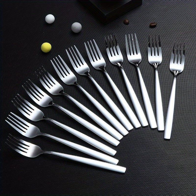 Dinner Forks of 12 Stainless Steel Modern Fork Set Forks And Spoons Silverware Spoons And Forks Set