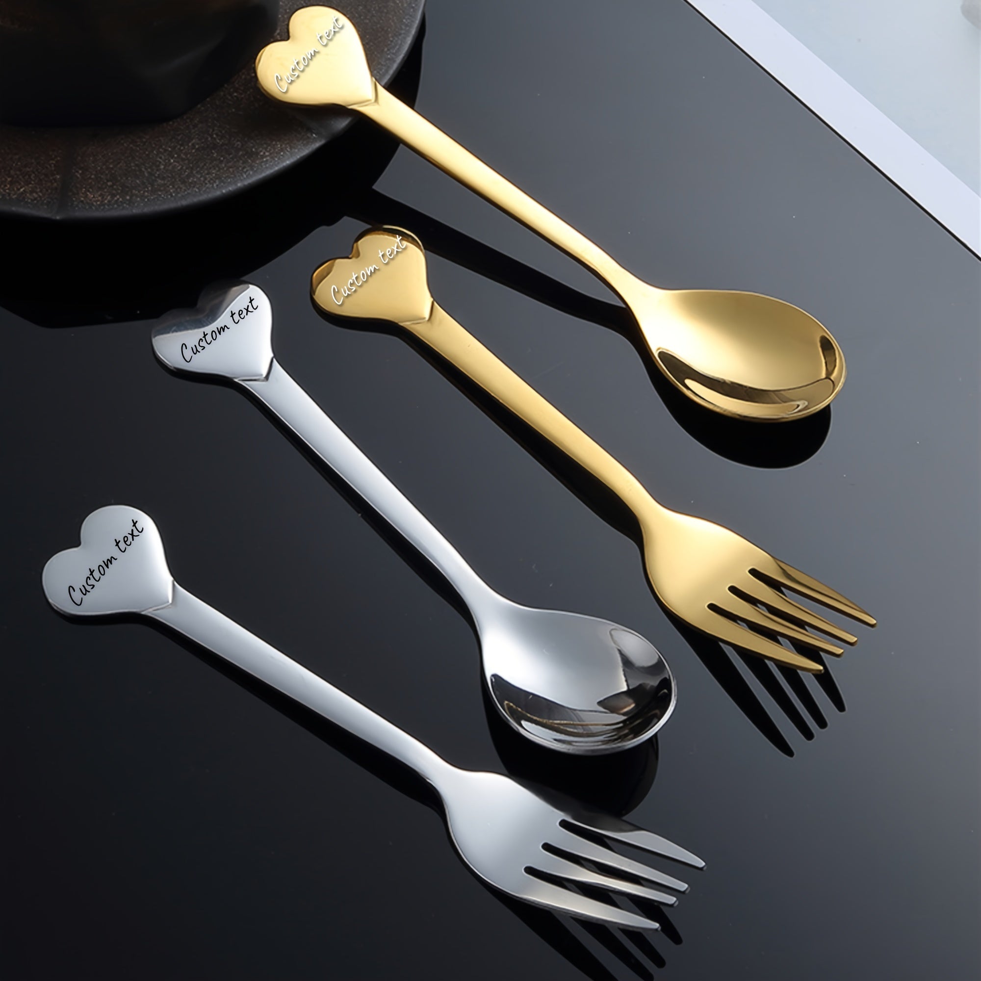 2pcs Personalized and Fun Laser Engraving Tableware Set, Christmas and Birthday Gifts for Mom, Grandma, Grandpa, Best Friends, Christmas Gifts, Holiday Gifts, Party Gifts, Birthday Gifts
