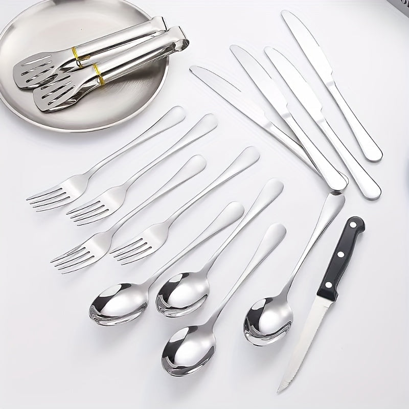 Customizable Stainless Steel Utensil Set with Spoon, Fork, and Knife - Personalized Travel & Camping Essentials, Portable Storage Case, Ideal for Holidays and Everyday Use, Camping Utensils|Polished Finish|Durable Utensils