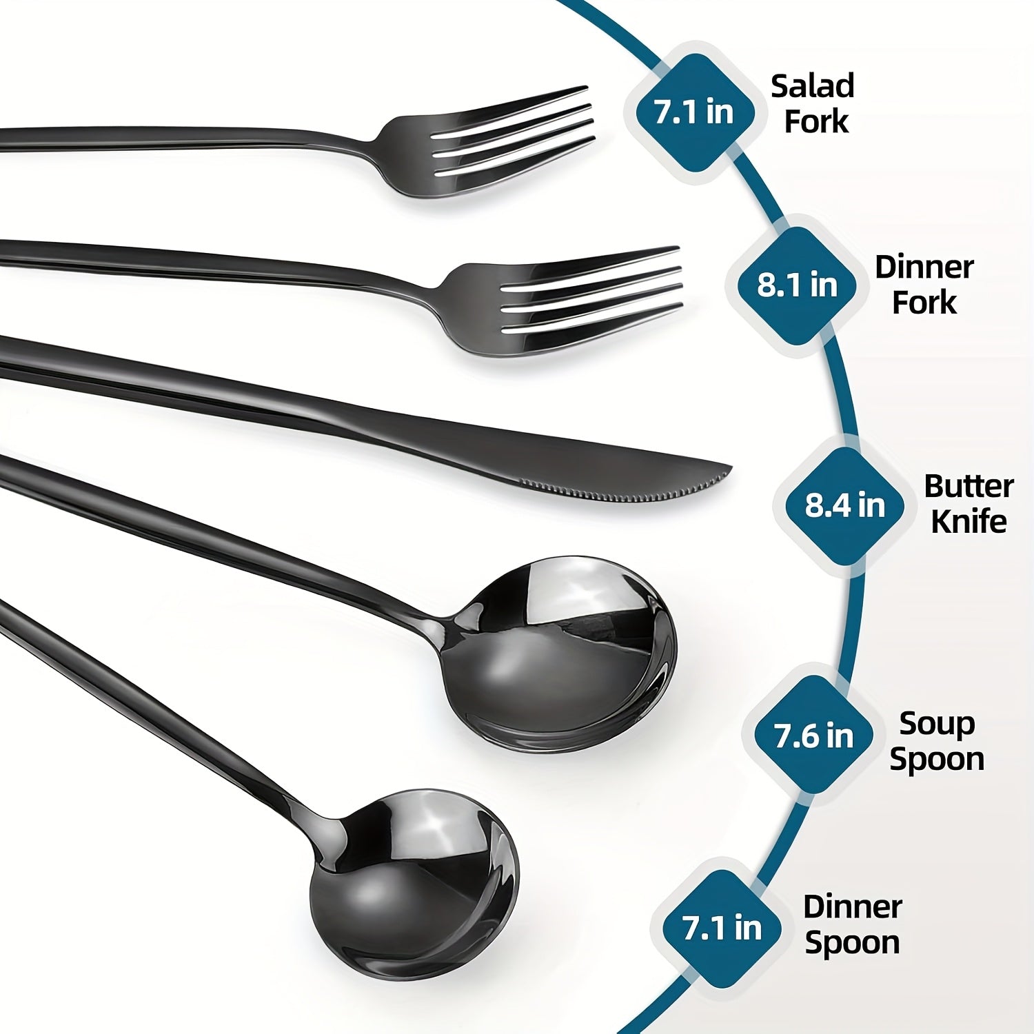 60pcs Luxury Black Stainless Steel Cutlery Set, 12 People Family Hotel Knives Forks Spoons Set With Gift Box, Including Dinner Knives, Dinner Spoons, Dinner Forks, Dessert Spoons, Dessert Forks, Perfect For Banquets, Parties, Restaurants