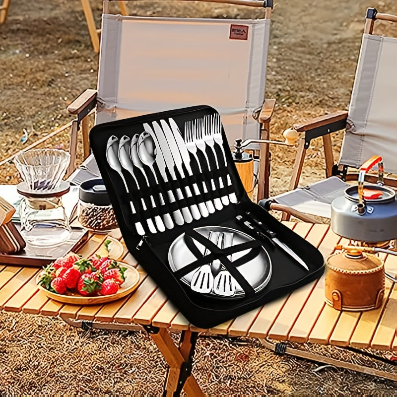 Customizable Stainless Steel Utensil Set with Spoon, Fork, and Knife - Personalized Travel & Camping Essentials, Portable Storage Case, Ideal for Holidays and Everyday Use, Camping Utensils|Polished Finish|Durable Utensils