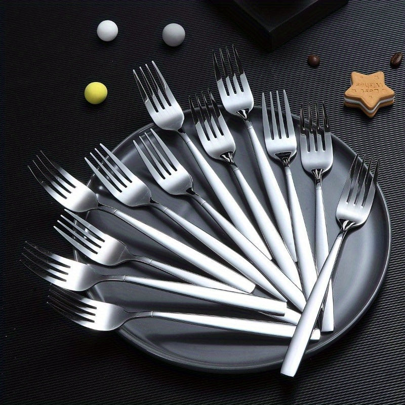 Dinner Forks of 12 Stainless Steel Modern Fork Set Forks And Spoons Silverware Spoons And Forks Set
