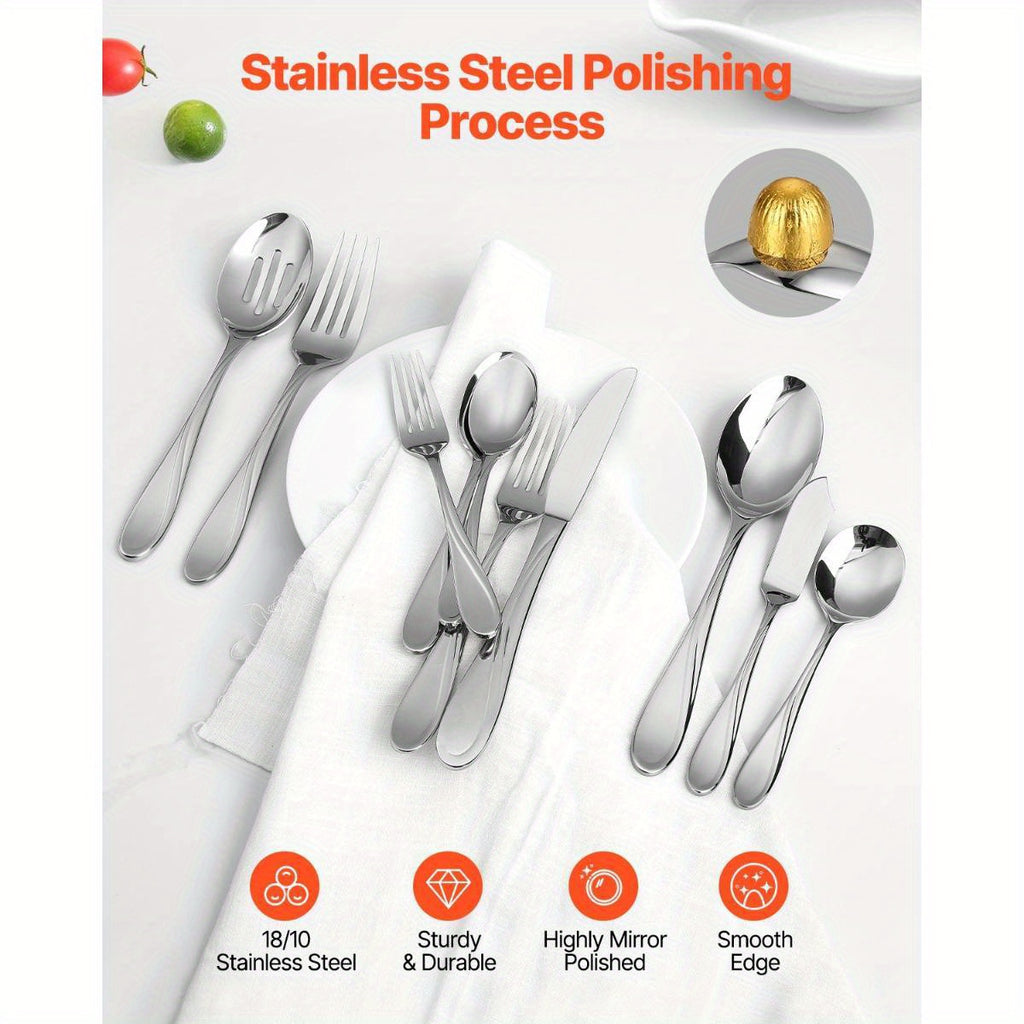 65Pie Silveryware Set Stainless Steel Cutlery Flatware Utensil Kitchen for 12