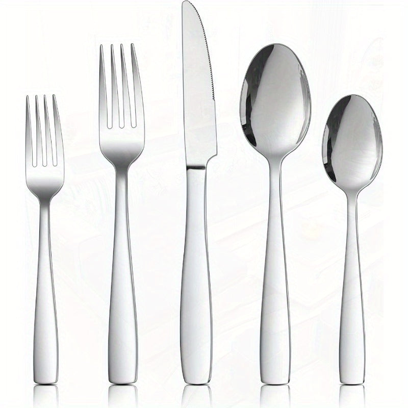 18 10 Stainless Steel Flatware Set for 4 20pcs Modern Silverware Cutlery Set Fancy Square Eating Utensils Forks Spoons Tableware for Home Wedding Entertaining Dishwasher Safe