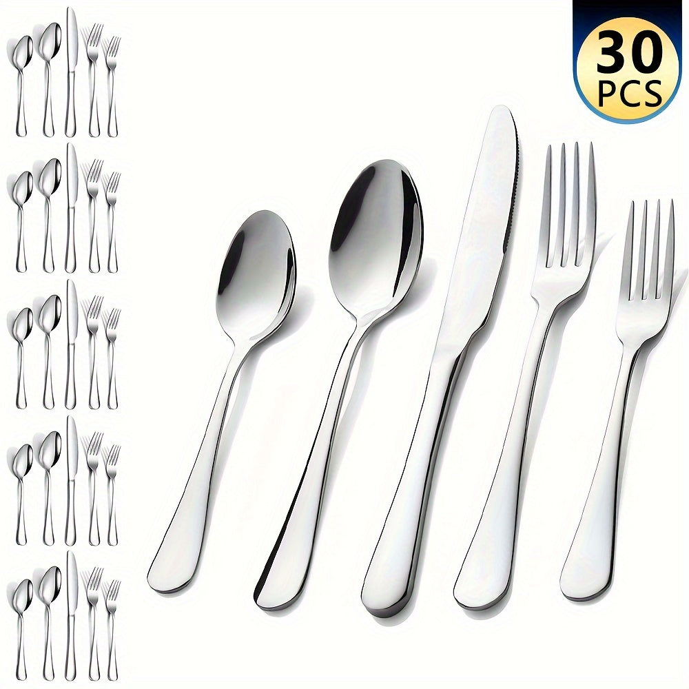 [Rainbow Cutlery Set] 60/30pcs Stainless Steel Cutlery Set | Mirror Polished Flatware Set for 12 People, Dishwasher Safe, Includes Dinner Knives×12, Dinner Spoons×12, Dinner Forks×12, Dessert Spoons×12, Dessert Forks×12 - Ideal for Homes, Restaurants, and