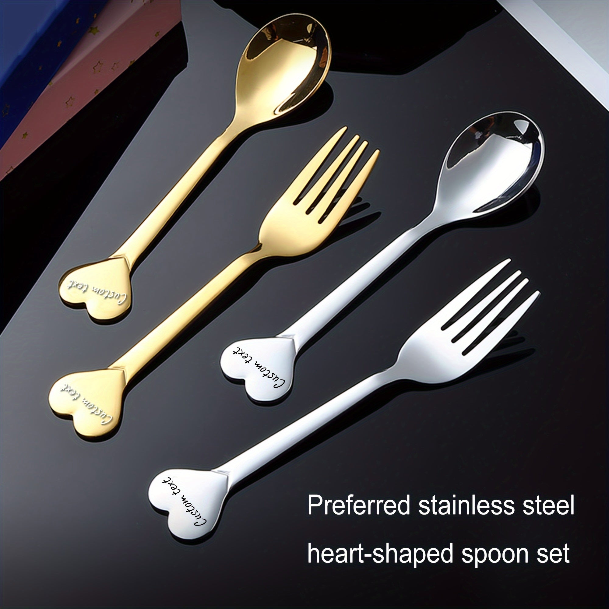 2pcs Personalized and Fun Laser Engraving Tableware Set, Christmas and Birthday Gifts for Mom, Grandma, Grandpa, Best Friends, Christmas Gifts, Holiday Gifts, Party Gifts, Birthday Gifts