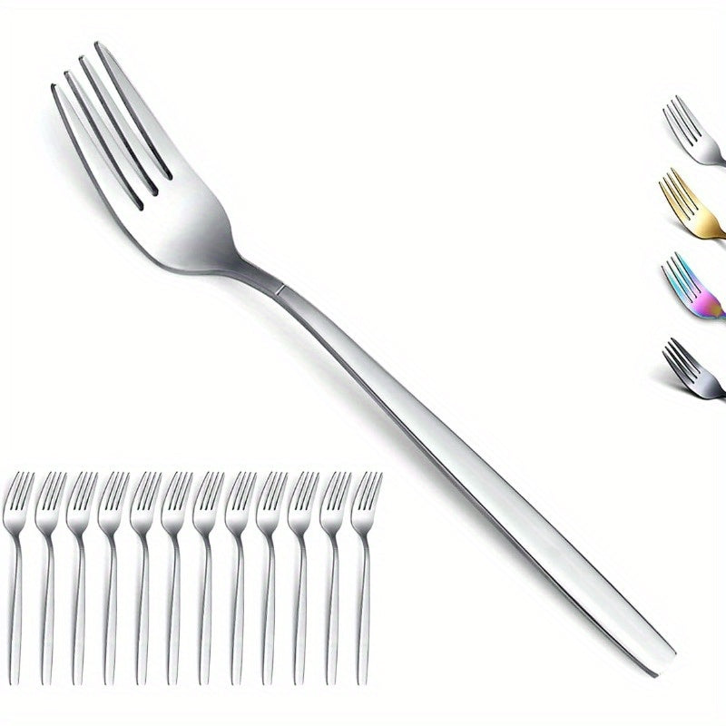 Dinner Forks of 12 Stainless Steel Modern Fork Set Forks And Spoons Silverware Spoons And Forks Set